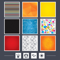 Beach holidays icons. Cocktail, human footprints.