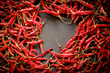 Fototapeta premium Red Chilli Pepper, Pill of Dried Chillies Background.