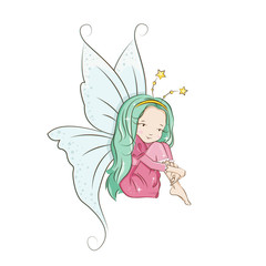 Cute little fairy. Illustration isolated on white background.