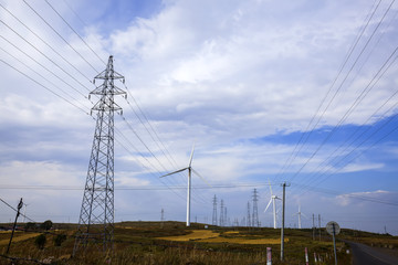 Pylon and wind turbines