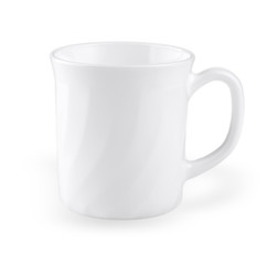 empty white coffee cup isolated on white background