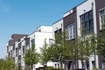 Modern serial houses seen in Berlin, Germany