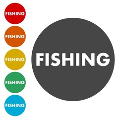 Fishing icon, button