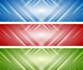 Bright banners with smooth stripes abstract background