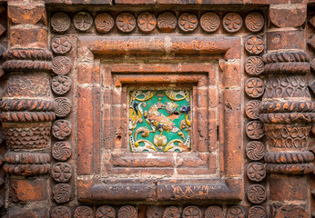 traditional russian floral ornament on tiles