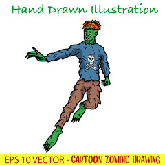 A cartoon zombie drawing