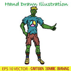 A cartoon zombie drawing