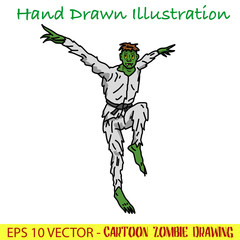 A cartoon zombie drawing