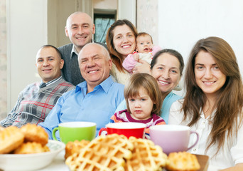  smiling joyful multigeneration family
