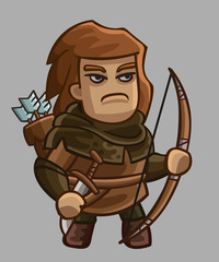 Obraz premium Medieval game character archer