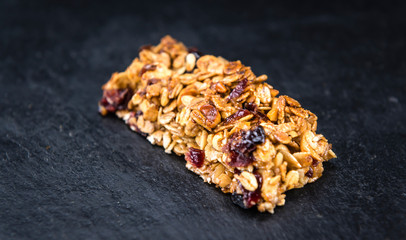 Homemade Granola Bars with Peanuts and Cranberries (selective fo