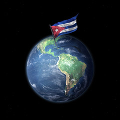 Drapeau de Cuba sur la planète Terre  © al1center
