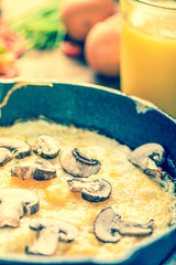 Scrambled eggs, simple brunch or breakfast