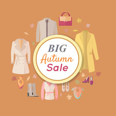 Big Autumn Fall Outerwear Sale Banner Poster.