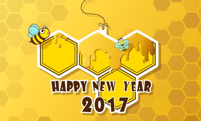 greeting card happy new year 2017