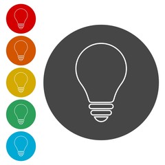 Lamp icon, light bulb icon