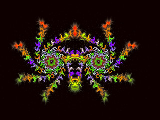 Halloween. Abstract Magic energy multicolored fractal. 3D rendering.