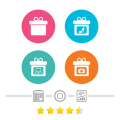 Gift box sign icon. Present symbol.