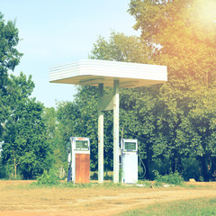 old abandoned gas station