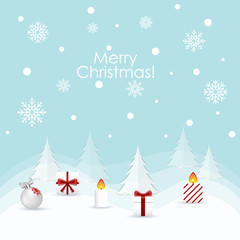 Christmas Greeting Card. Christmas background with decorations.