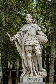 Statues of Gothic kings. Plaza de Oriente. Madrid, Spain.