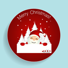 Christmas Greeting Card with Christmas Santa Claus. Vector illus