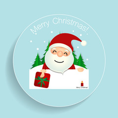 Christmas Greeting Card with Christmas Santa Claus. Vector illus