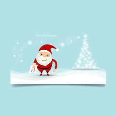 Christmas Greeting Card with Christmas Santa Claus. Vector illus