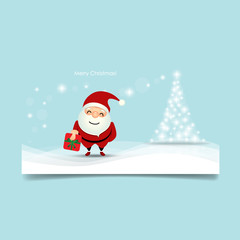 Christmas Greeting Card with Christmas Santa Claus. Vector illus