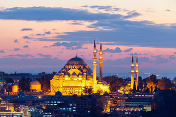 Fototapeta premium The historic center of Istanbul at sunset. Turkey.