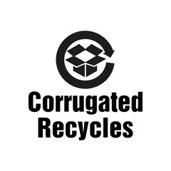 Corrugated Recycles packaging symbol. Vector