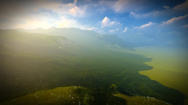 Magical Ireland landscape with hills