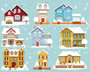 City houses in Winter