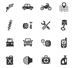 car shop icon set