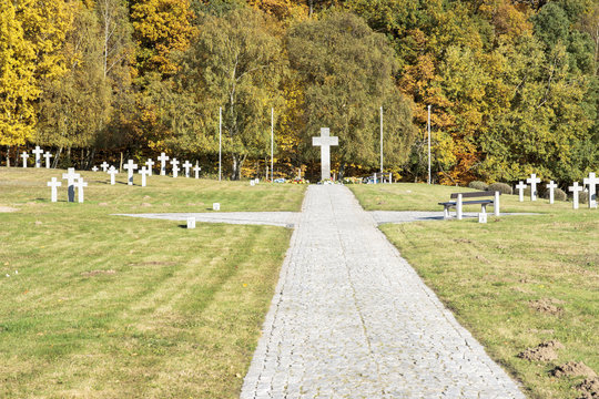 Soldiers of the German War Cemetery in Glinna, Poland