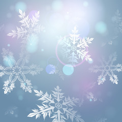 Fototapeta na wymiar blue background with snowflakes, vector