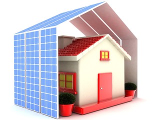 energy efficient home   3d Render Illustration
