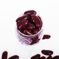 Pile Red kidney bean isolated on white background