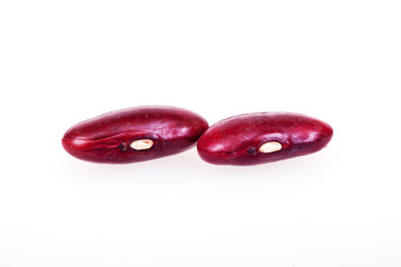 Pile Red kidney bean isolated on white background
