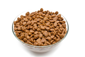 Chocolate cereal balls in the bowl