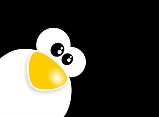 Pinguino sfondo nero