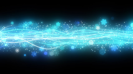 光の軌跡と雪結晶