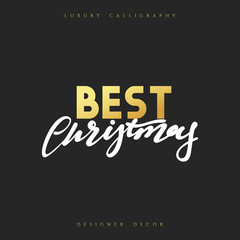 Fototapeta premium Best Christmas lettering handmade calligraphy