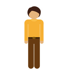 silhouette man with formal shirt and pants vector illustration