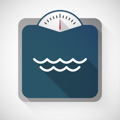 Long shadow weight scale with a water sign