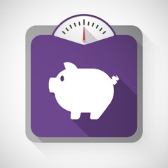 Long shadow weight scale with a pig