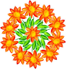 Obraz premium Hand painted watercolor wreath made in vector.