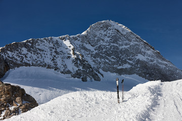 Mountain landscape with ski