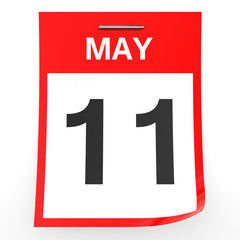 Fototapeta premium May 11. Calendar on white background.