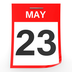 May 23. Calendar on white background.